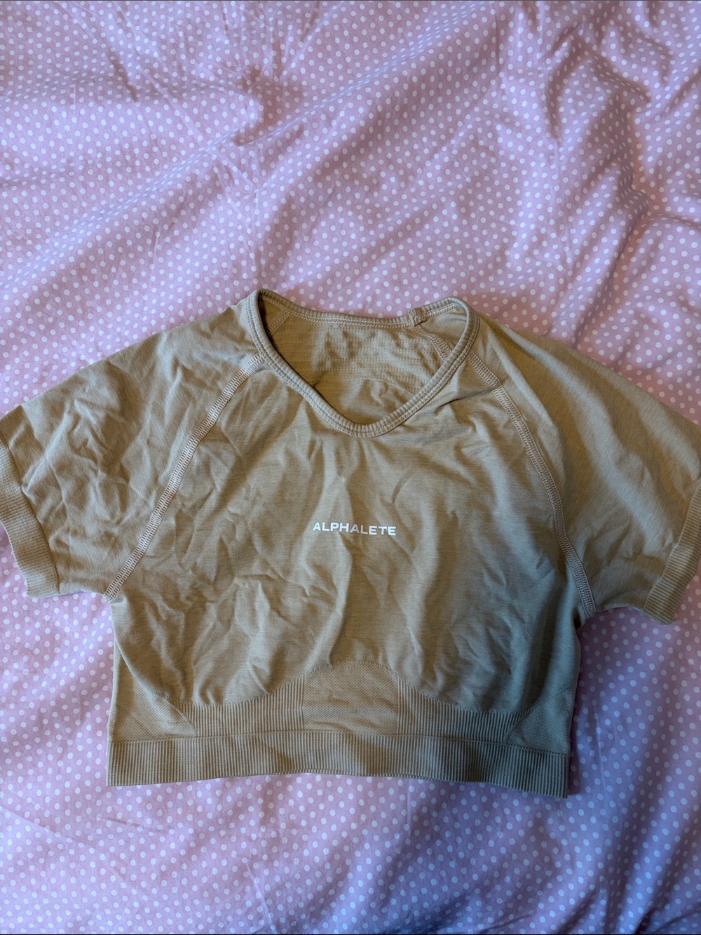 Alphalete Olive Short Sleeve Crop Top